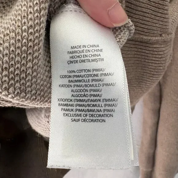 Polo Ralph Lauren Pima Cotton 1/4 Zip Pullover Sweater Tan Beige XL - Picture 3 of 7